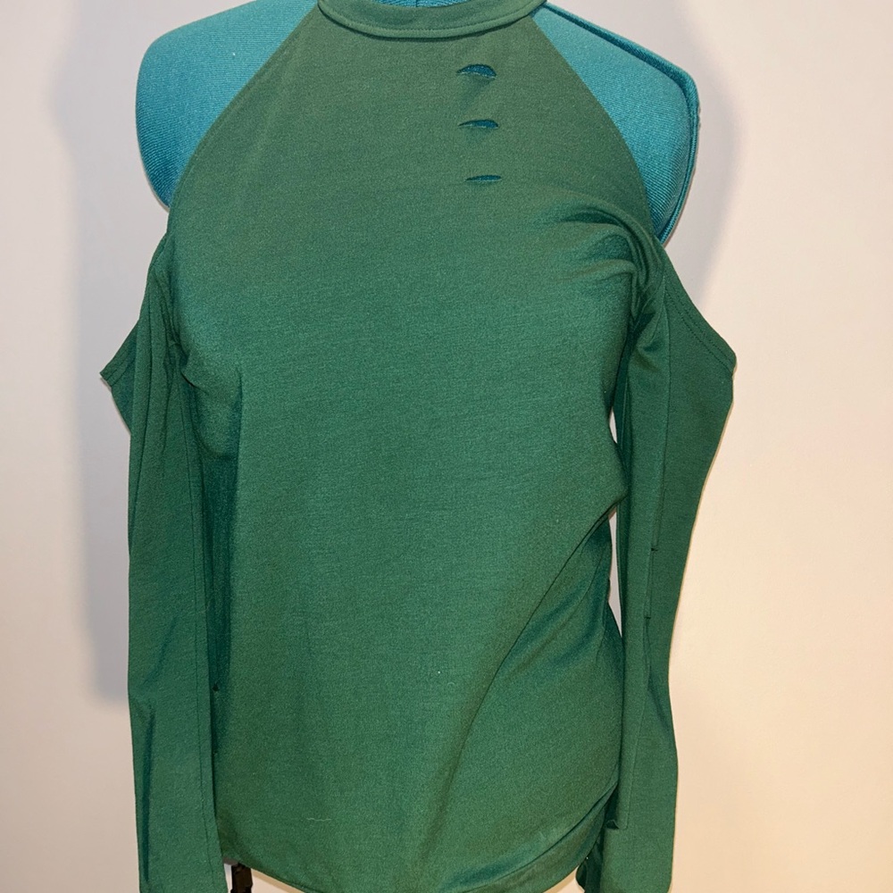 Green Women's Cold Shoulder Top